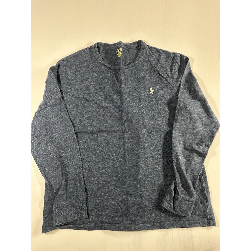 Polo Ralph Lauren long-sleeve cotton jersey t-shirt in blue heather Size Large